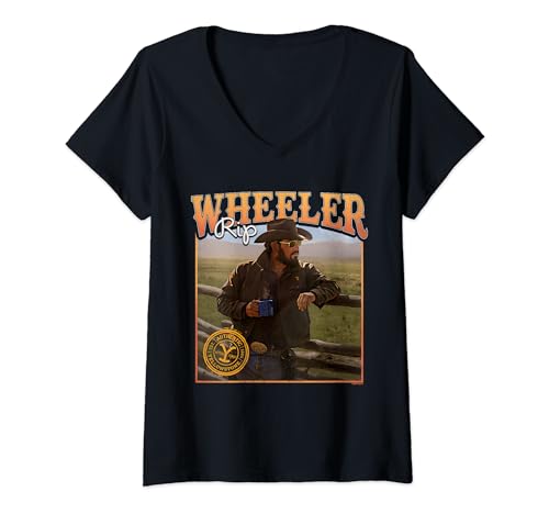 Damen Yellowstone Coffee With Rip Wheeler T-Shirt mit V-Ausschnitt von Y Yellowstone