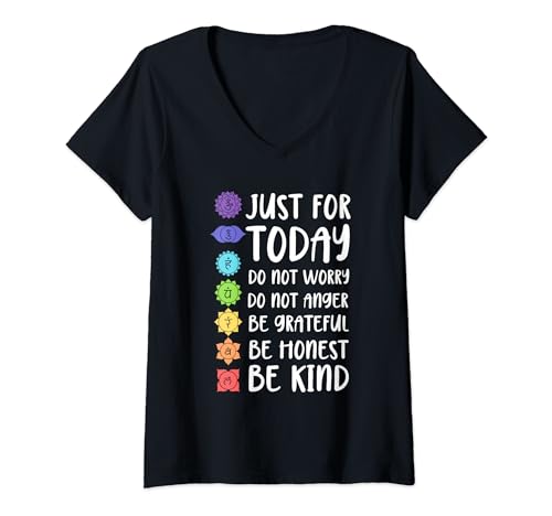 Damen Reiki-Prinzipien T-Shirt mit V-Ausschnitt von Y'all Need Reiki