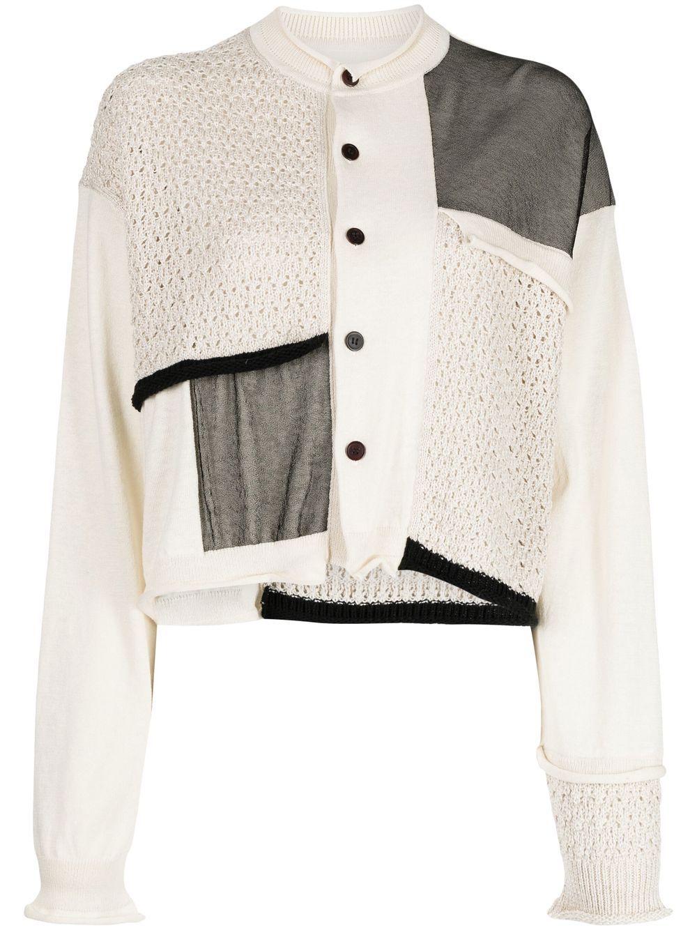 Y's Cardigan im Patchwork-Look - Weiß von Y's