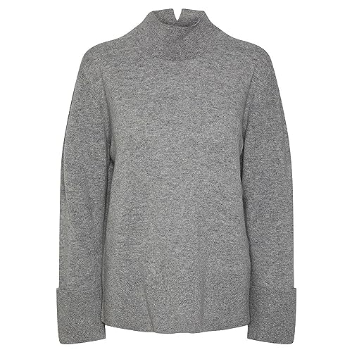 Y.A.S Damen YASEMILIE Highneck Knit Pullover S. NOOS Strickpullover, Light Grey Melange, M von YAS