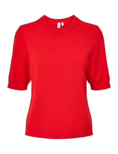 Y.A.S Damen Yaslena Ss Knit Pullover S. Noos, Fiery Red, XL Y.A.S Damen Yaslena Ss Knit Pullover S. Noos, Fiery Red, XL von Y.A.S