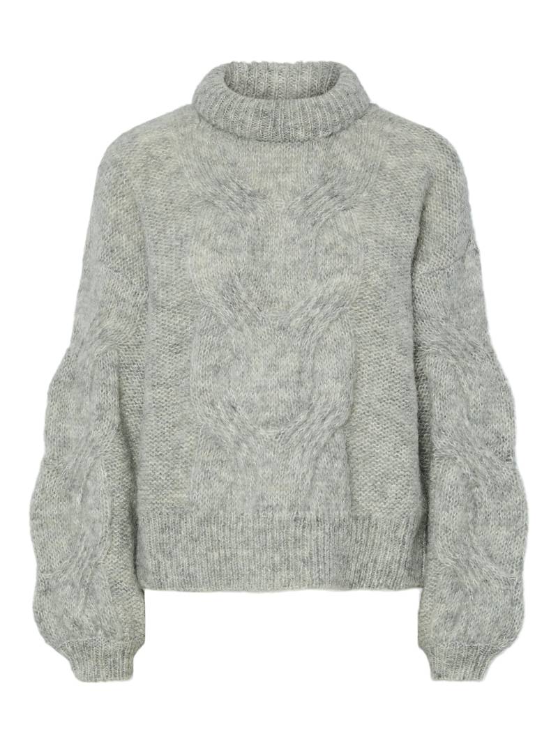 Y.A.S - YASLURIS LS WOOL BLEND KNIT PULLOVER light grey melange - Gr. - L von Y.A.S