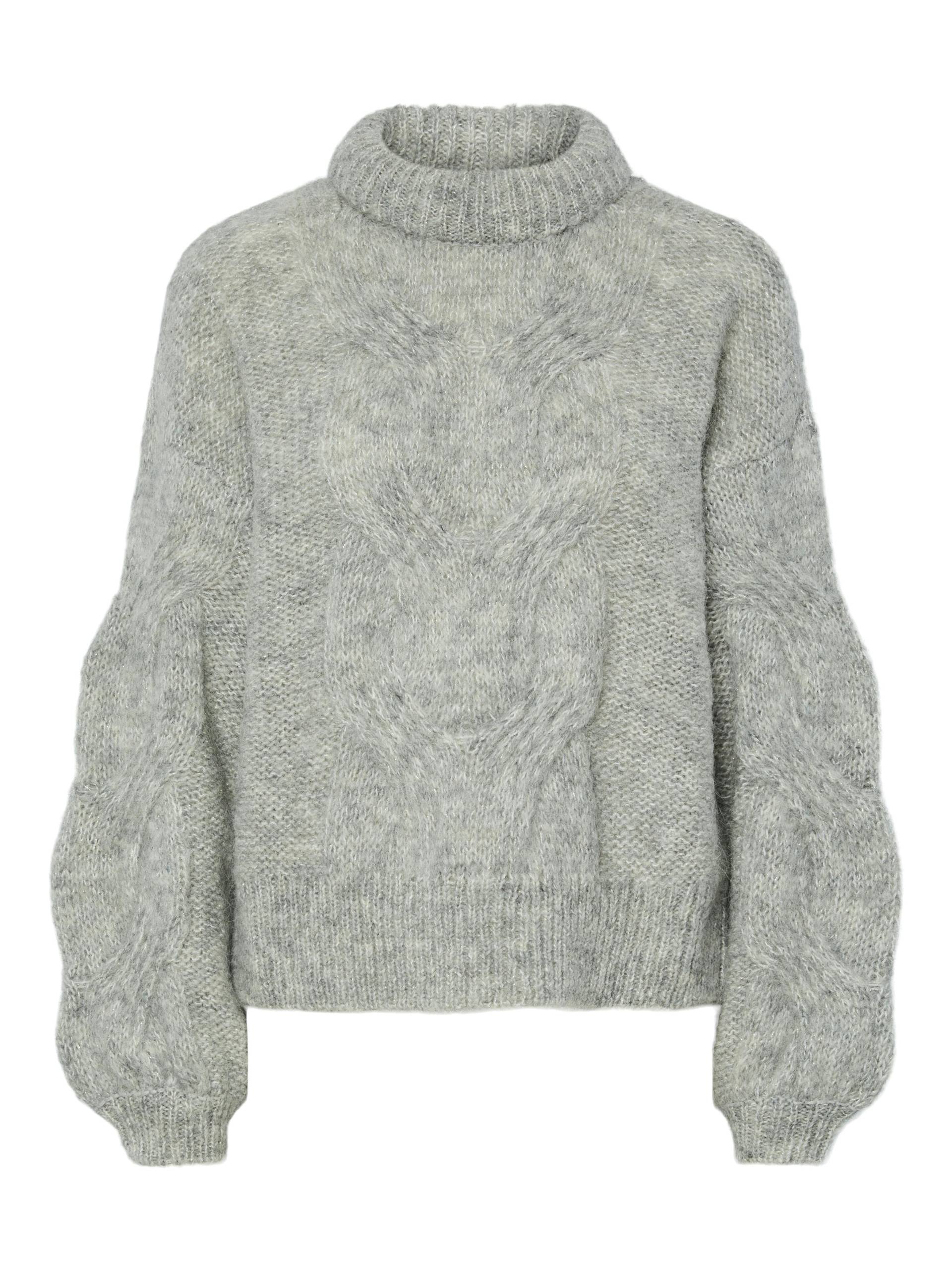 Y.A.S - YASLURIS LS WOOL BLEND KNIT PULLOVER light grey melange - Gr. - XL von Y.A.S