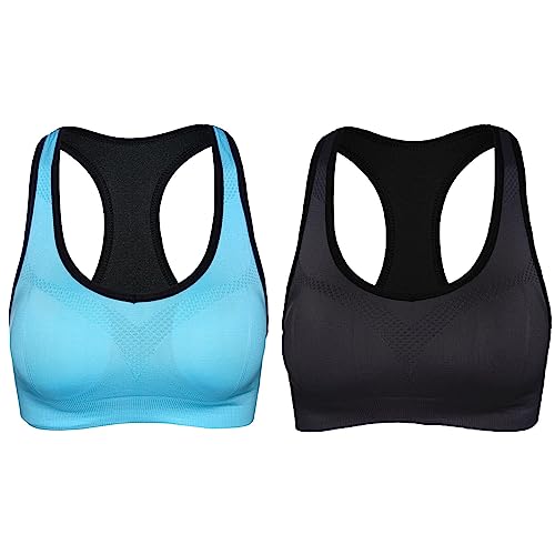 Y.M.H PISPARA BH, PISPARA Ion Lifting & Lymphvity Entgiftungs-BH, PISPARA Ion Lifting Sport-BH (Blue+Black,XL) von Y.M.H