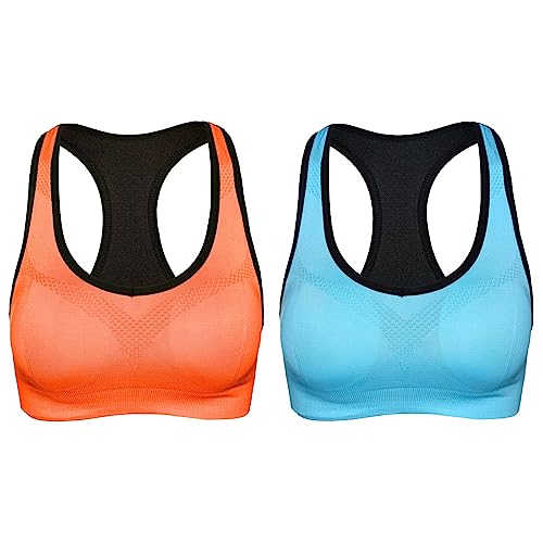 Y.M.H PISPARA BH, PISPARA Ion Lifting & Lymphvity Entgiftungs-BH, PISPARA Ion Lifting Sport-BH (Orange+Blue,XXL) von Y.M.H