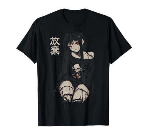 Anime Horror Girl Aesthetic Soft Grunge Waifu Japanisches Mädchen T-Shirt Anime Horror Girl Aesthetic Soft Grunge Waifu Japanisches Mädchen T-Shirt von Y2K Alt Clothes Grunge Tees For Men & Women