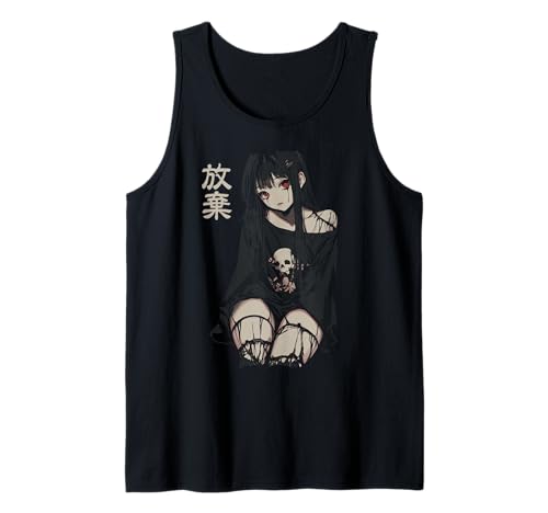 Anime Horror Girl Aesthetic Soft Grunge Waifu Japanisches Mädchen Tank Top von Y2K Alt Clothes Grunge Tees For Men & Women