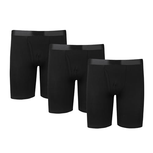 Herren-Boxershorts aus Modal, lange Beine, schwarz 3er Pack, X-Large von Y2Y2