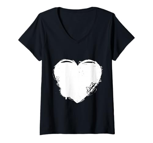 Damen Y2k Rock Band Grunge Heart Art T-Shirt mit V-Ausschnitt Damen Y2k Rock Band Grunge Heart Art T-Shirt mit V-Ausschnitt von Y2k Tees