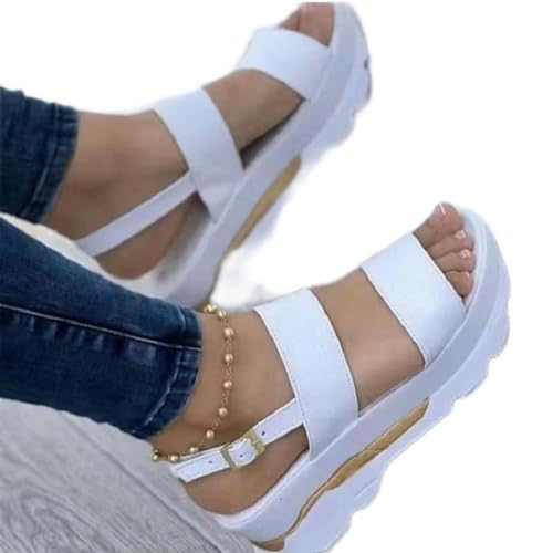 Y6GO9KSP 2024 frauen Casual Flache Strand Schuhe Sommer Dicke Sohle Sandalen Schnalle Strap Dicke Sohle Punk frauen Casual Flache strand Schuhe von Y6GO9KSP