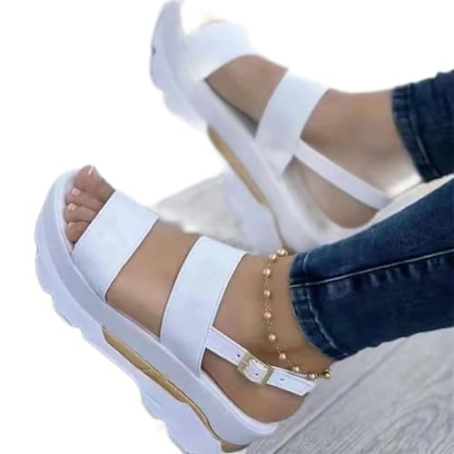 Y6GO9KSP Sommersandalen Damen Casual Wedges Elegante Damenschuhe Damensandalen Damen High Heel Sandalen Plateauschuhe von Y6GO9KSP