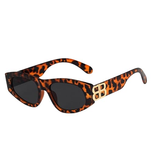 YAAYAGO Sonnenbrille Damen Disco-Sonnenbrille Für Männer Und Frauen Trendige Sonnenbrillen Dreieck Katzen-Augen-Sonnenbrille-braun von YAAYAGO