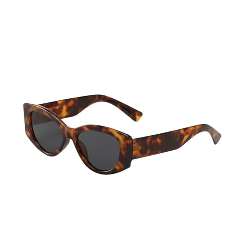 YAAYAGO Sonnenbrille Damen Frauen Schildhahn Katzen Augenbrillen Retro -Männer Sonnenbrille Mode -Sonnenbrille Tragen Sonnenbrillen-braungrau von YAAYAGO