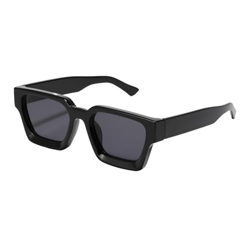 YAAYAGO Sonnenbrille Damen Männer Mit Langem Quadratischem Rahmen Personalisierte Trendige Sonnenbrillen Frauen Vielseitige Retro -Sonnenbrille-schwarzgrau von YAAYAGO
