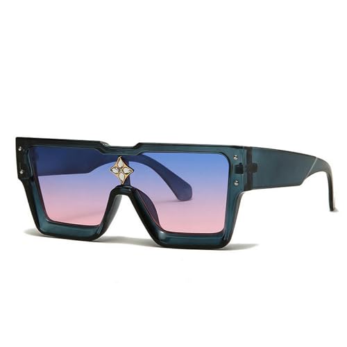 YAAYAGO Sonnenbrille Damen Mode Kühle Sonnenbrille Für Männer Und Frauen Quadratischer Strassbrillen Retro -Sonnenbrille-C12 von YAAYAGO