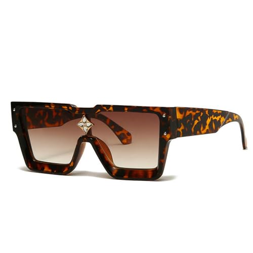 YAAYAGO Sonnenbrille Damen Mode Kühle Sonnenbrille Für Männer Und Frauen Quadratischer Strassbrillen Retro -Sonnenbrille-C13 von YAAYAGO