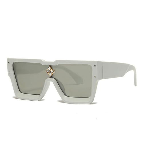 YAAYAGO Sonnenbrille Damen Mode Kühle Sonnenbrille Für Männer Und Frauen Quadratischer Strassbrillen Retro -Sonnenbrille-C2 von YAAYAGO