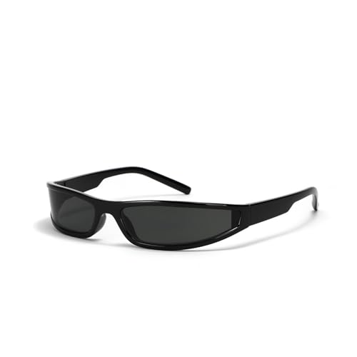 YAAYAGO Sonnenbrille Damen Y2K Enge Rahmen Sonnenbrille Für Männer Und Frauen Personalisierte Trendige Sonnenbrille-schwarzgrau von YAAYAGO