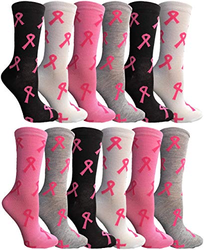 Socken für Damen mit rosa Schleife, Brustkrebs-Bewusstsein - - von YACHT & SMITH