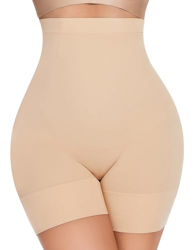 YADIFEN Shapewear Damen Bauchweg Hohe Taille,Unterhose Damen Bauchkontrolle Miederhose Shaping Unterwäsche mit Bein Oberschenkel Hip stark formend(Beige, L) von YADIFEN