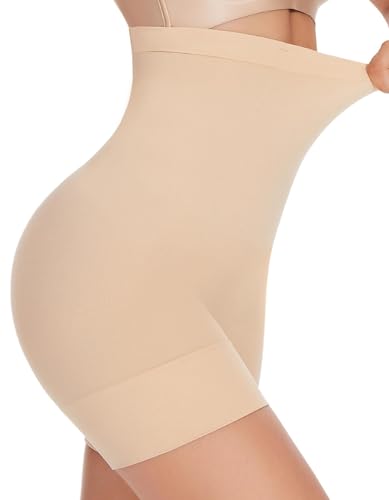 YADIFEN Shapewear Damen Bauchweg Hohe Taille,Bauchweg Unterhose Damen Bauchkontrolle Miederhose Damen Bauchweg Shaping Unterwäsche Damen mit Bein Oberschenkel Hip stark formend(Beige, XXL) von YADIFEN