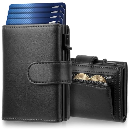 YADOBIG Geldbörse Herren Schwarz, Slim Wallet aus Leder mit Münzfach und Kartensteckplatz, Smart Wallet mit RFID-Schutz, Multifunktional Portemonnaie Herren, für 10-12 Karten YADOBIG Geldbörse Herren Schwarz, Slim Wallet aus Leder mit Münzfach und Kartensteckplatz, Smart Wallet mit RFID-Schutz, Multifunktional Portemonnaie Herren, für 10-12 Karten von YADOBIG