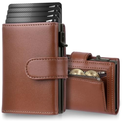 YADOBIG Multifunktional Portmonee Herren, Smart Wallet mit RFID-Schutz, Slim Wallet aus Leder mit Münzfach und Kartensteckplatz, Geldbörse Herren für 10-12 Karten, Braun YADOBIG Multifunktional Portmonee Herren, Smart Wallet mit RFID-Schutz, Slim Wallet aus Leder mit Münzfach und Kartensteckplatz, Geldbörse Herren für 10-12 Karten, Braun von YADOBIG
