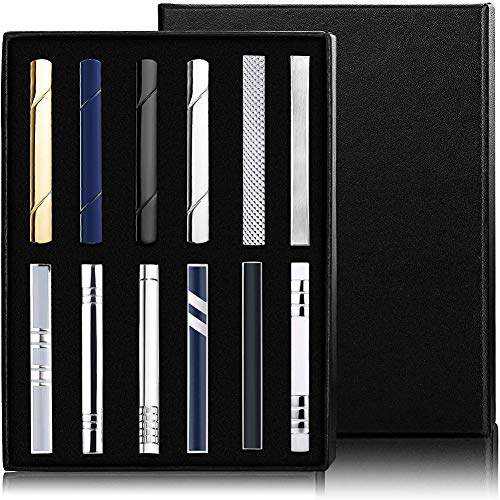 YADOCA 10-12 STK Krawattennadel Krawattenklammer Krawattenhalter Herren Krawatte Slim Tie bar Set Business & Geschenk Box von YADOCA