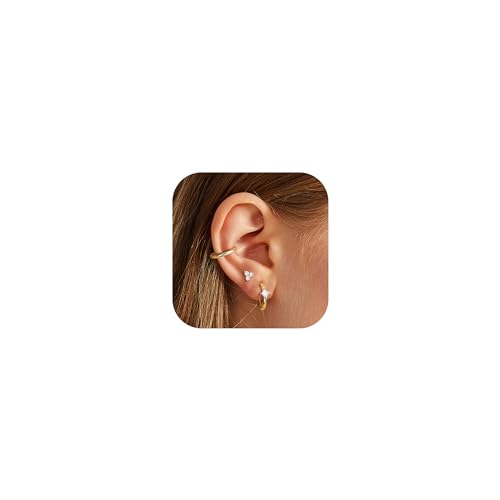 YADOCA 3 Paar Gold Ohrringe Damen 14K Vergoldet Kleine Ohrstecker Creolen Ohrringe Sets Stapelbar Hypoallergene Knorpelohrringe für Mehrfachpiercing YADOCA 3 Paar Gold Ohrringe Damen 14K Vergoldet Kleine Ohrstecker Creolen Ohrringe Sets Stapelbar Hypoallergene Knorpelohrringe für Mehrfachpiercing von YADOCA