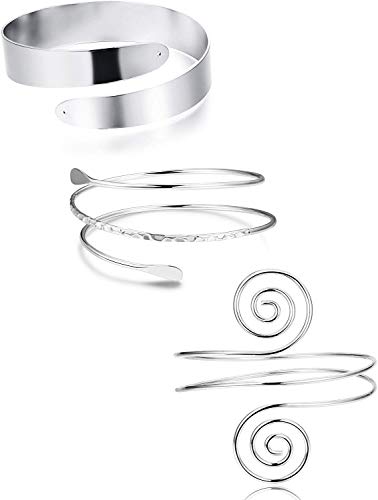 YADOCA 3 Stücke Oberarm Armbänder Für Frauen Einstellbare Oberarmmanschette Set Minimalistischen Boho Punk Spiralarm Armband Swirl Arm Armreif Set Verstellbaren von YADOCA