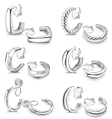 YADOCA 6 Paare Clip Ohrringe Damen Mädchen Silber Gold Hypoallergen Chunky Creolen Ohrclips Ohne Ohrlöcher Klips Ohrringe Set Modeschmuck Geschenk YADOCA 6 Paare Clip Ohrringe Damen Mädchen Silber Gold Hypoallergen Chunky Creolen Ohrclips Ohne Ohrlöcher Klips Ohrringe Set Modeschmuck Geschenk von YADOCA