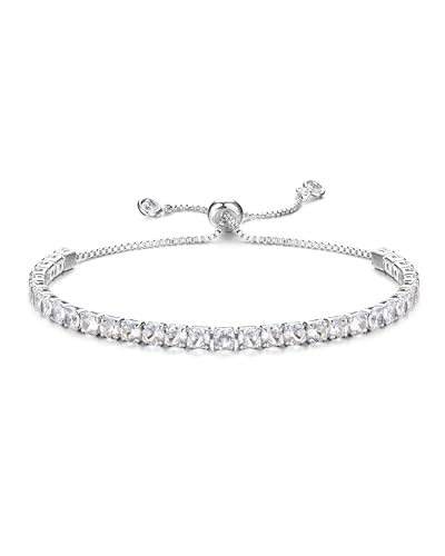 YADOCA Armband Damen Gold Silber Mehrfarbiger Zirkonia Kristall Tennis Armband für Frauen Geburtstags Muttertag Weihnachten Geschenk für Mama Freund Tochter Schmuck Damen von YADOCA