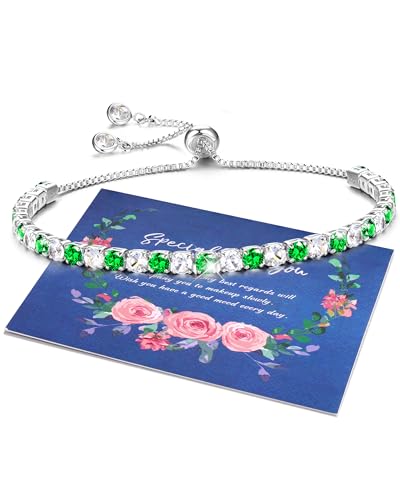 YADOCA Armband Damen Silber Mehrfarbiger Zirkonia Kristall Tennis Armband für Frauen Geburtstags Muttertag Weihnachten Geschenk für Mama Freund Tochter Schmuck Damen von YADOCA
