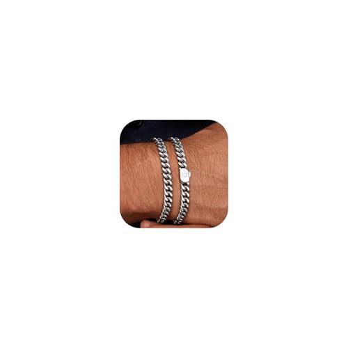 YADOCA Armband Herren mit Buchstaben Edelstahl Panzerkette Silber Armbänder für Herren Gravur A-Z Personalisiert Jahrestag Vatertag Geburtstagsgeschenk für Männer Papa Freund Sohn Jungen YADOCA Armband Herren mit Buchstaben Edelstahl Panzerkette Silber Armbänder für Herren Gravur A-Z Personalisiert Jahrestag Vatertag Geburtstagsgeschenk für Männer Papa Freund Sohn Jungen von YADOCA