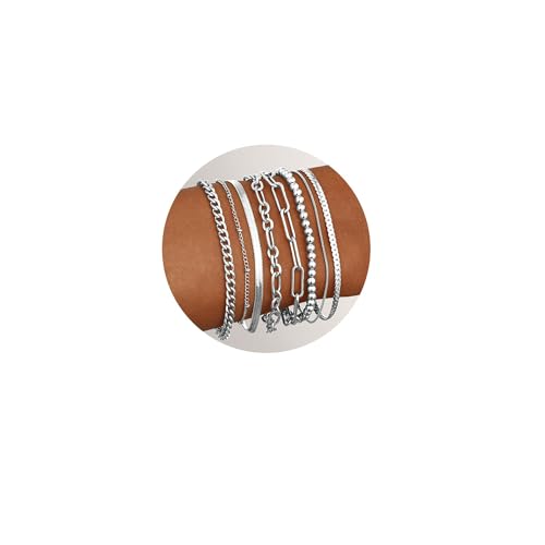 YADOCA 8 Stück Armband Damen Silber Armbänder Damen Verstellbare Armkette Bracelet Set Wasserdichter Goldarmband Silberarmband Armband Schmuck YADOCA 8 Stück Armband Damen Silber Armbänder Damen Verstellbare Armkette Bracelet Set Wasserdichter Goldarmband Silberarmband Armband Schmuck von YADOCA