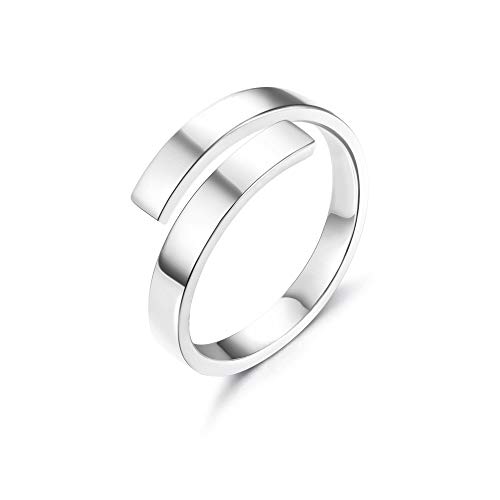 YADOCA Damen Sterling Silber Ringe 925 Ring Verstellbar für Frauen Mädchen Jubiläum Geburtstag Hochzeit Band Geschenk mit Schmuckschatulle Offener Ring Silber Gold von YADOCA