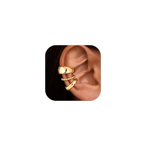 YADOCA Ear Cuff Gold Ohrmanschette Ohrringe Ohne Ohrloch Earcuffs Silber Helix Knorpel Clip auf Wickelohrring Fakepircings Ear Cuffs Ohrklemme von YADOCA