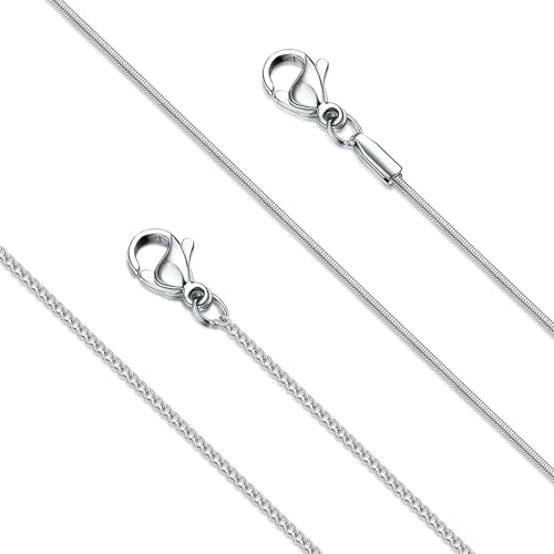 YADOCA Edelstahl Herrenhalskette für Herren Damen 1,5 MM Kubanische Kettenhalskette 1 MM Runde Schlangenkette von YADOCA