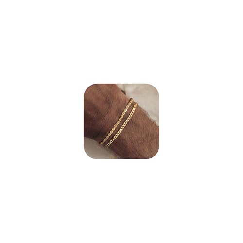 YADOCA Herren Armbänder Stapelbar Gold Armband für Männer Jungen Manschette Schlange Seil Cuban Link Kette Armband Set 21cm Herrenschmuck Geschenke für Papa Freund Ehemann Sohn -2 YADOCA Herren Armbänder Stapelbar Gold Armband für Männer Jungen Manschette Schlange Seil Cuban Link Kette Armband Set 21cm Herrenschmuck Geschenke für Papa Freund Ehemann Sohn -2 von YADOCA
