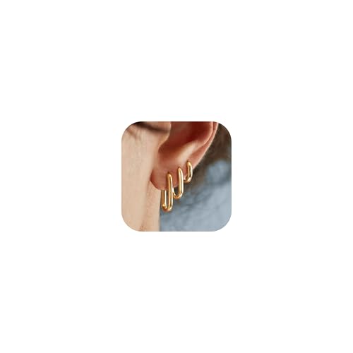 YADOCA Ohrringe Gold Damen Hypoallergen 14K Vergoldete Ohrring Set Huggie Klein Creolen Goldene Ohrringe Gold Creolen von YADOCA