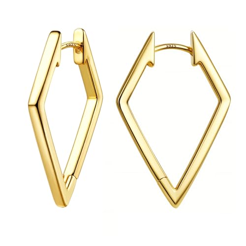 YADOCA Ohrringe Silber 925, Creolen Silber/Gold Ohrringe Damen Hypoallergen Sterling Silber Ohrring Dicke Kleine Creolen Geschenke fur Damen Mädchen von YADOCA