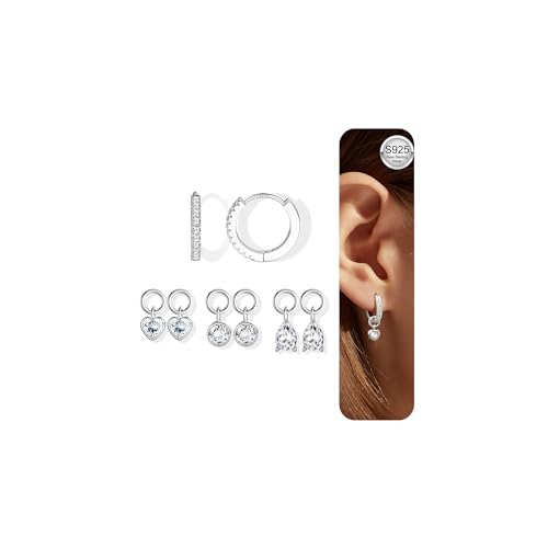 YADOCA Ohrringe & Creolen Silber 925 - Hypoallergenes Damen Schmuck-Set mit goldenen Ohrstechern von YADOCA