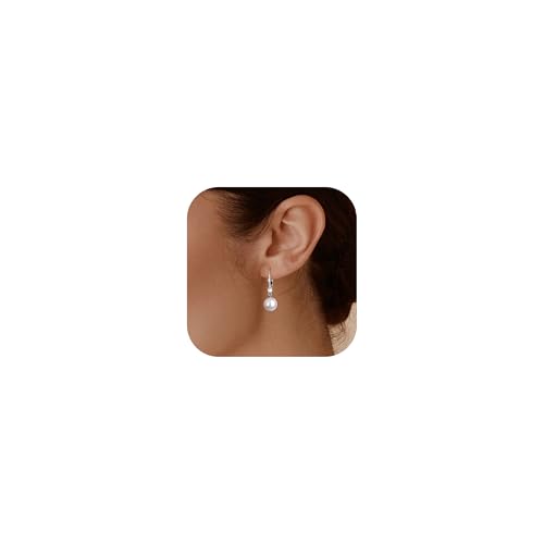 YADOCA Perlenohrringe Silber 925 - Ohrhänger Mit Perlen 10MM, Tropfen Creolen für Damen YADOCA Perlenohrringe Silber 925 - Ohrhänger Mit Perlen 10MM, Tropfen Creolen für Damen von YADOCA