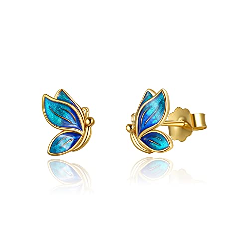 925 Sterling Silber Glück Schmetterling Ohrstecker Schmuck Geschenke für Damen Frauen Mama Mutter Mädchen von YAFEINI