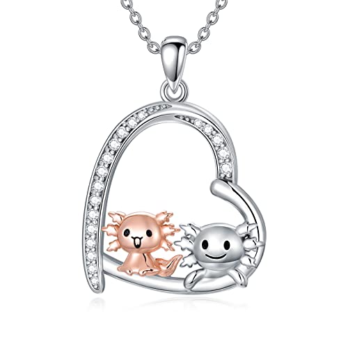 Axolotl Halskette 925 Sterling Silber Mexikanische Axolotl Schmuck Geschenke für Frauen Mädchen von YAFEINI