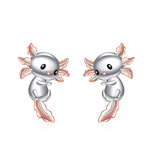 Axolotl Ohrstecker für Damen 925 Sterling Silber Axolotl Ohrringe Süße Axolotl Schmuck Geschenk für Frauen Mädchen Tochter von YAFEINI