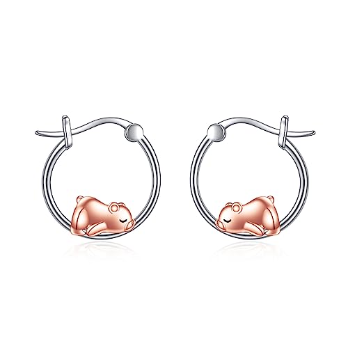 Bär Ohrringe Creolen für Damen 925 Sterling Silber Tier Bär Ohrringe Schmuck Geschenke für Mädchen (Tragen) von YAFEINI