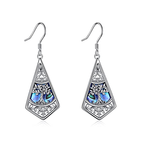 Baum des Lebens Ohrringe 925 Sterling Silber Baum des Lebens Dangle Drop Ohrringe für Frauen Mädchen Baum Schmuck Geschenke von YAFEINI