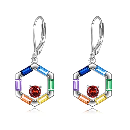 Chakra Ohrringe Sterling Silber Heilung Engery baumeln Tropfen Ohrringe Chakra-Schmuck für Frauen von YAFEINI