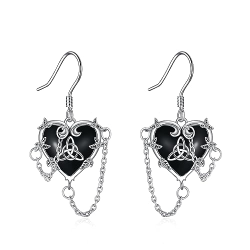 Keltischer Schmuck Damen Silber 925 Gothic Ohrhänger Hexen Herz Ohrringe Keltischer Geschenke Keltischer Schmuck Damen Silber 925 Gothic Ohrhänger Hexen Herz Ohrringe Keltischer Geschenke von YAFEINI